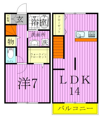 メサベルテＢ棟  005号室 間取り