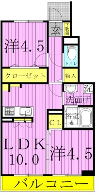 エトワールおおたか 105号室 間取り
