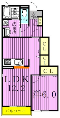 エミーユⅡ 103号室 間取り