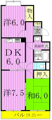 ガーデンヒルズ 303号室 間取り