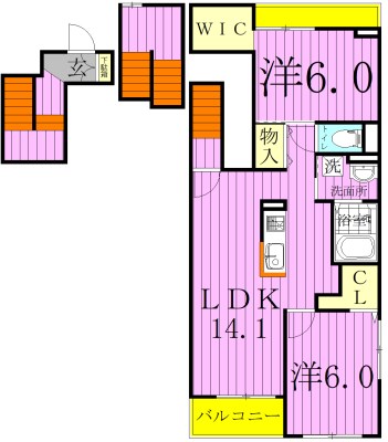 ラフォーレ古ヶ崎 301号室 間取り