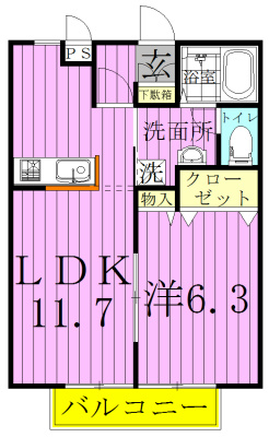 Vivace～ヴィヴァーチェ ～ 202号室 間取り