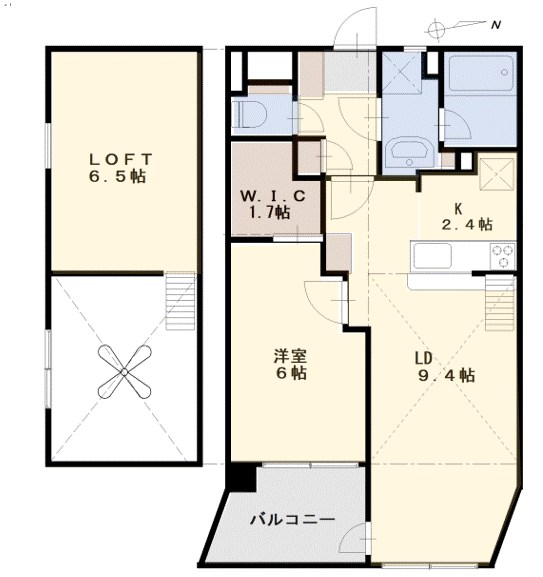オアシス Ａ棟 405号室 間取り