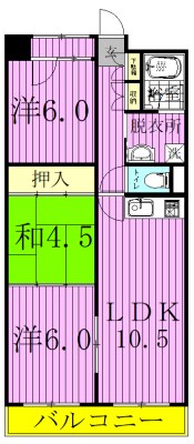 新松戸南パークハウスＡ棟 410号室 間取り