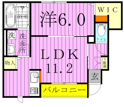 Ｒ-Ｈｉｌｌｓ　Ａ棟 103号室 間取り