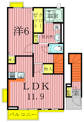 パイン ヒル 204号室 間取り