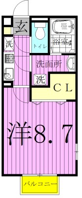 アムール　コスモ 101号室 間取り