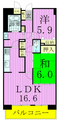 白井ロジュマン 1113号室 間取り