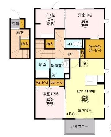 シエルツリーⅢ  201号室 間取り