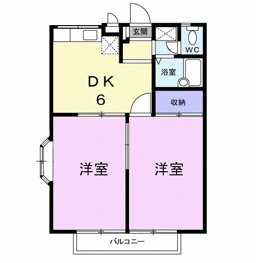 エステート渡辺 205号室 間取り