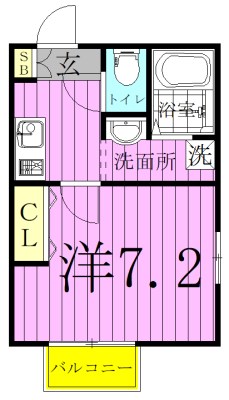 キャメル松戸５　Ａ棟 105号室 間取り