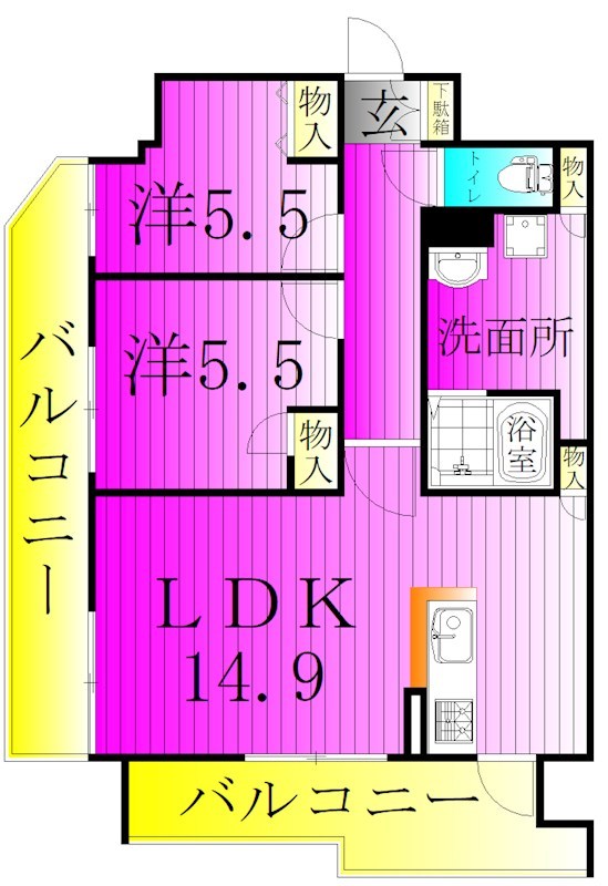 BrilliantViewCentralPark　～ブリリアントビューセントラルパーク～ 902号室 間取り
