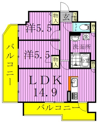 BrilliantViewCentralPark　～ブリリアントビューセントラルパーク～ 802号室 間取り