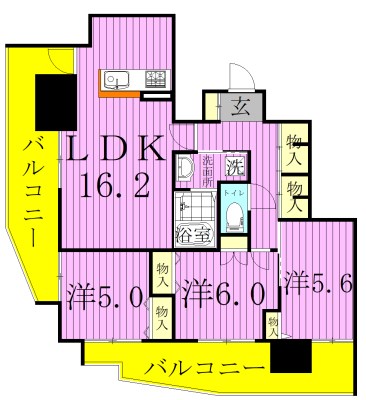 BrilliantViewCentralPark　～ブリリアントビューセントラルパーク～ 905号室 間取り