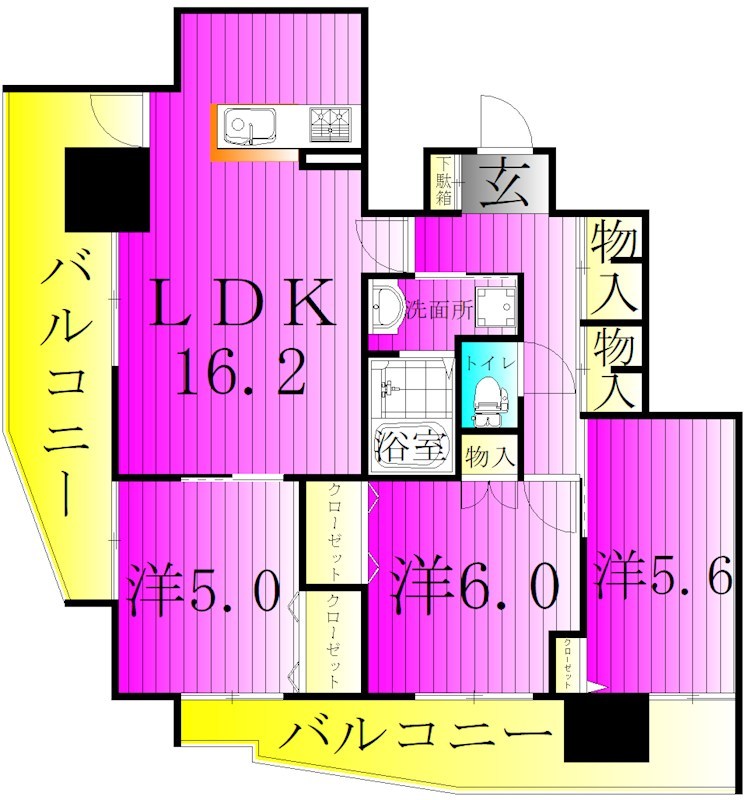 BrilliantViewCentralPark　～ブリリアントビューセントラルパーク～ 905号室 間取り