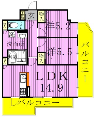 BrilliantViewCentralPark　～ブリリアントビューセントラルパーク～ 806号室 間取り