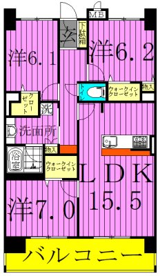 ロイヤルパークスリバーサイド  間取り図