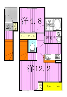 リリーベル 201号室 間取り