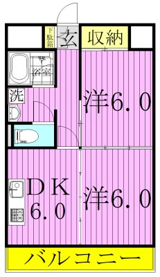 山口マンション 603号室 間取り