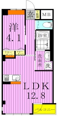 レガリア扇B棟 間取り図