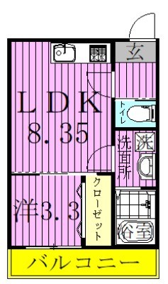 AJ南柏South Ⅰ 102号室 間取り