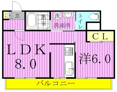 メゾン北初富 301号室 間取り