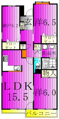 ISM南柏 608号室 間取り