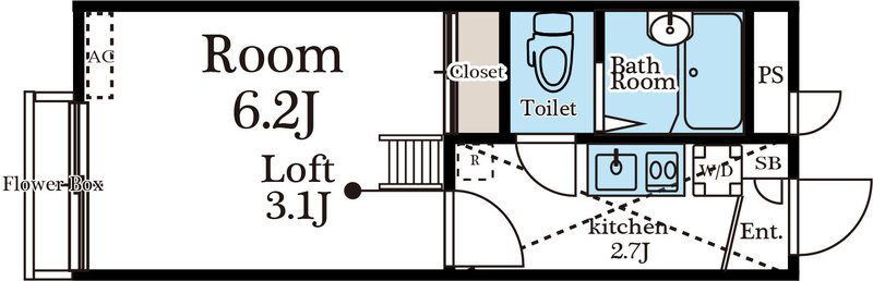 フェリオ柏 208号室 間取り