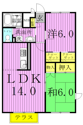 メゾネットプラザ南柏３号棟 203号室 間取り