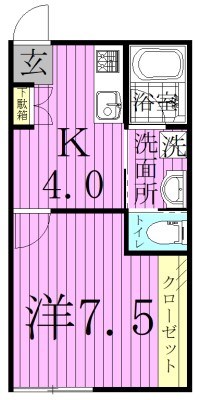 中峠ハイツＢ１  204号室 間取り