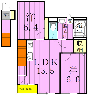 オリオン 202号室 間取り