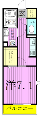 ポム・アール 108号室 間取り