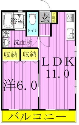 casakuraⅡ 202号室 間取り