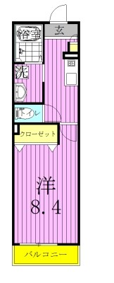 フラット柏 306号室 間取り