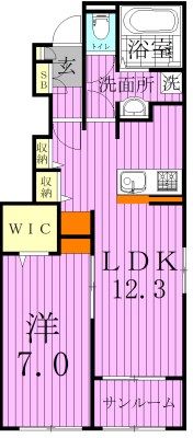 ウエスト　パーク 101号室 間取り