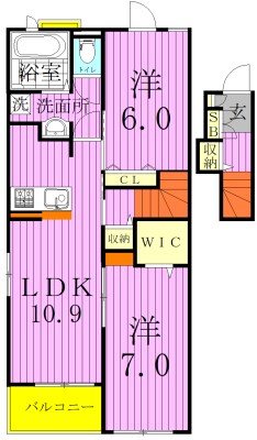 ウエスト　パーク 203号室 間取り