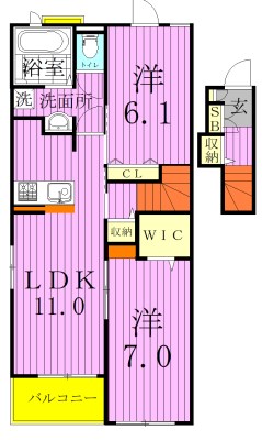 ウエスト　パーク 203号室 間取り