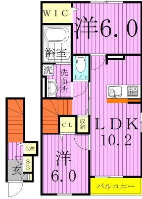 サンライズＭⅡ 202号室 間取り