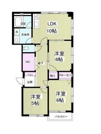 アジュール松戸 101号室 間取り