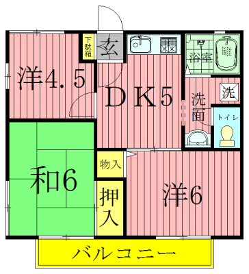 セジュール東初石  103号室 間取り