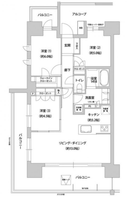 ルフォン松戸　ザ・レジデンス 701号室 間取り