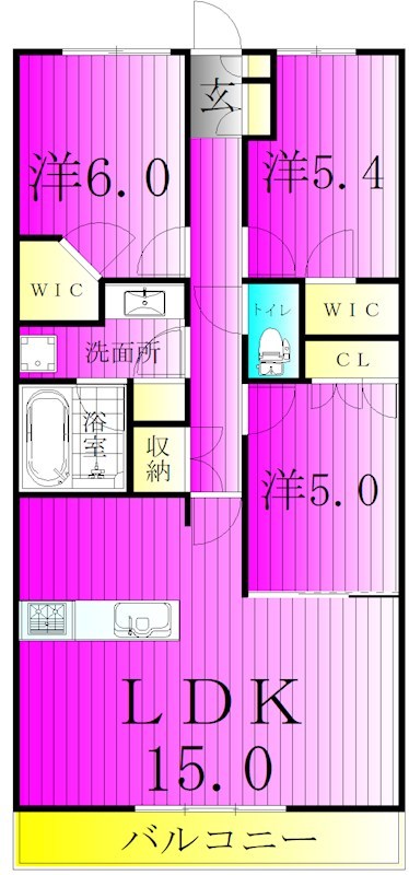 プレミスト南柏  310号室 間取り
