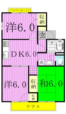 セジュールＭＴ 103号室 間取り