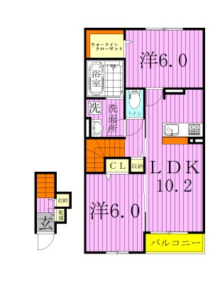 エンシーナ 202号室 間取り