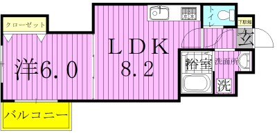 パインリーブズ 103号室 間取り