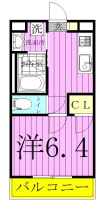 Ｃｒｅｓｔ　Ｍａｂａｓｈｉ 103号室 間取り