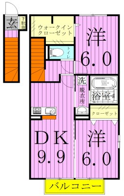 フェリオ　Ⅱ 202号室 間取り