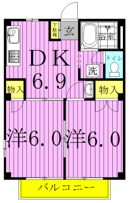 セジュール柏Ⅰ 204号室 間取り