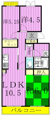 プラシス北柏 304号室 間取り