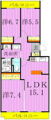 ラポール中川 間取り図